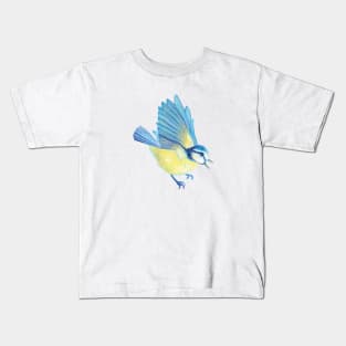 Great Tit (Paridae) flying Kids T-Shirt